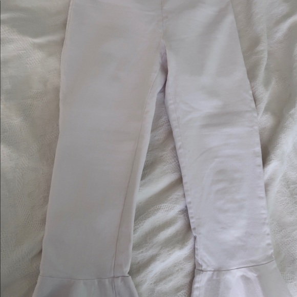 Tiger Mist High Waisted White Cropped Flare Pants - Picture 5 of 5